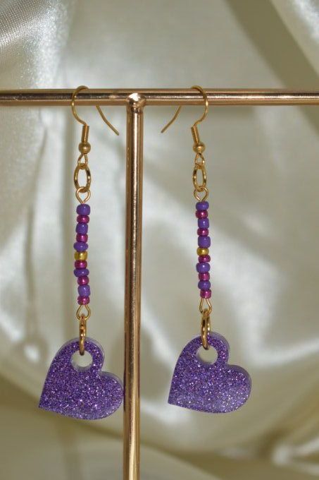 Boucles d'oreilles pendantes dorées