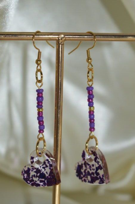 Boucles d'oreilles pendantes dorées