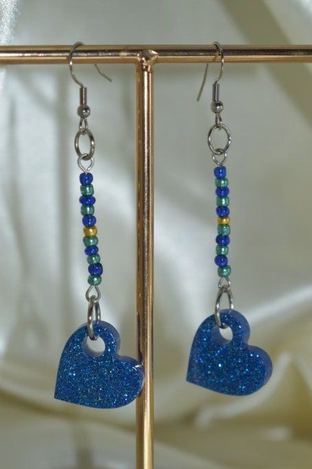 Boucles d'oreilles pendantes argentées