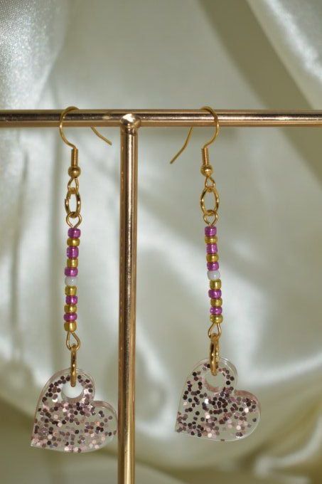 Boucles d'oreilles pendantes dorées