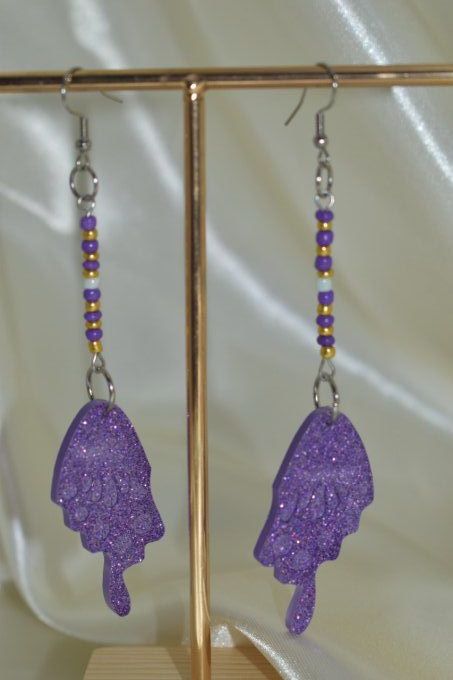 Boucles d'oreilles pendantes argentées