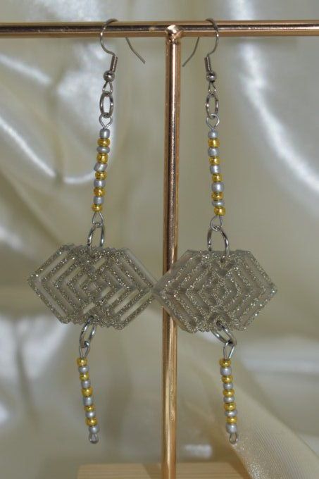 Boucles d'oreilles pendantes argentées