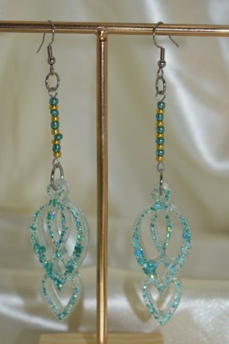 Boucles d'oreilles pendantes argentées