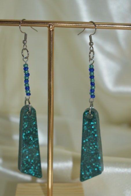 Boucles d'oreilles pendantes argentées