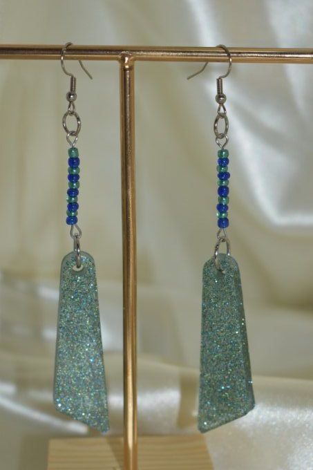 Boucles d'oreilles pendantes argentées